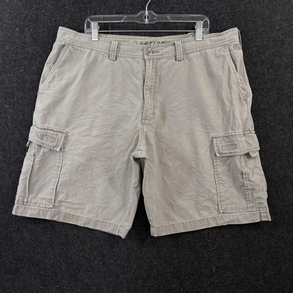 The North Face Cargo Shorts Men's 40 Khaki Cotton Canvas 10" Hiking Outdoor